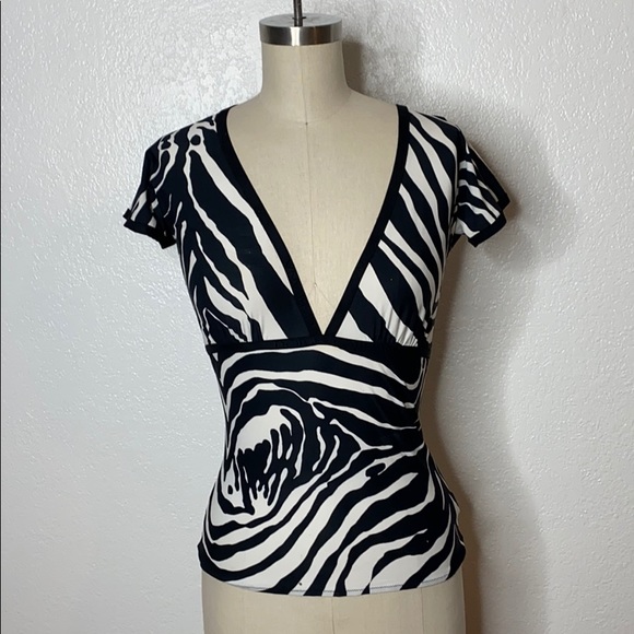Dolce & Cabbana Y2K Zebra Black And White Top 34 - Picture 1 of 7